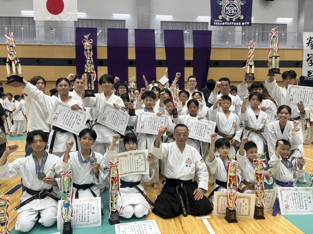 全日本少林寺流空手道連盟錬心舘岡山西地区本部倉敷支部（練習場所：水島武道館）、倉敷中央支部（練習場所：西阿知公民館）